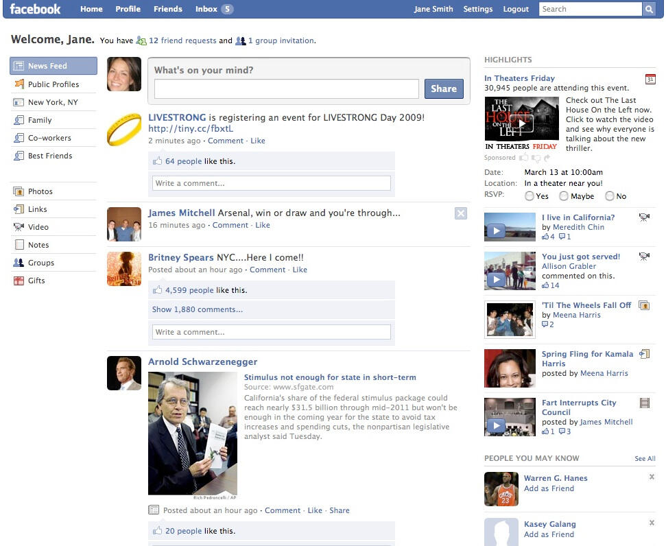Evolusi Tampilan Facebook