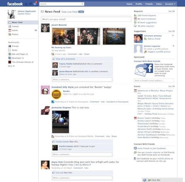 Evolusi Tampilan Facebook