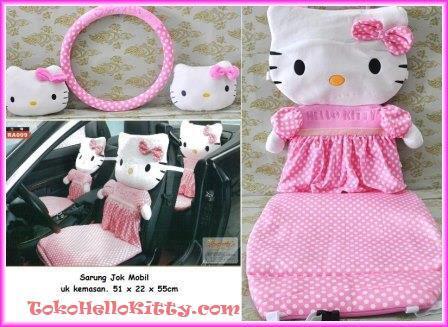 Aksesoris Mobil Hello Kitty | Sarung Jok Mobil Hello Kitty | Sarung Stir Hello Kitty