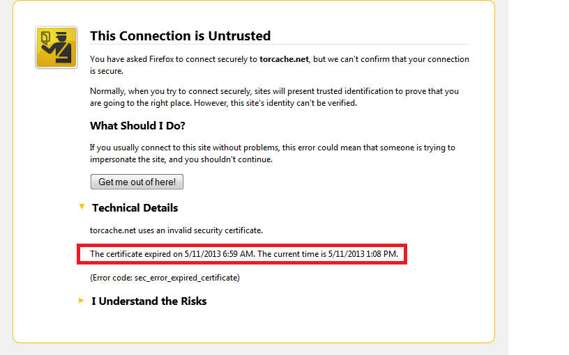 ASK! Firefox certificate expired