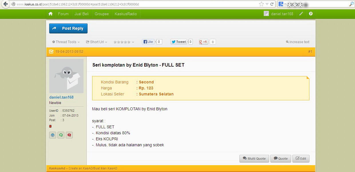 Siti Nurhaya Penipu Kaskus - No. HP. 089606569188 - No. Rek BCA 0953176898