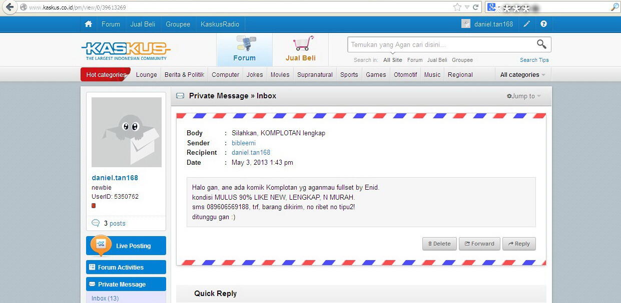 Siti Nurhaya Penipu Kaskus - No. HP. 089606569188 - No. Rek BCA 0953176898