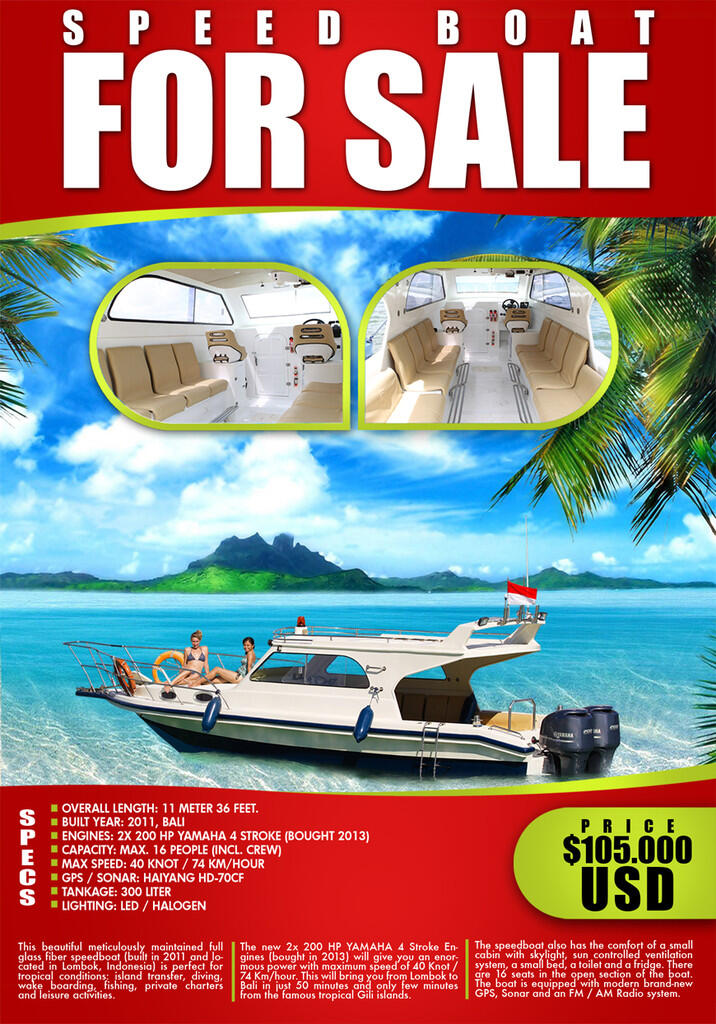 Full Glass Fiber Speedboat di Lombok