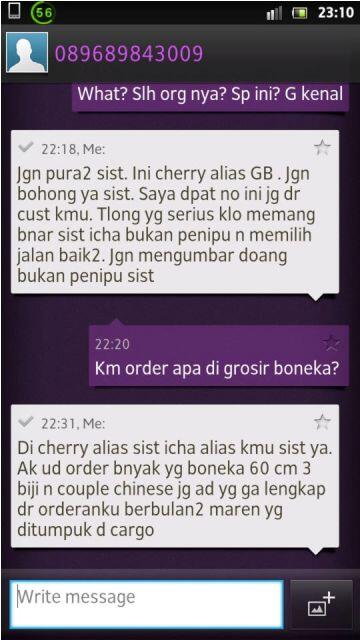 PENIPUAN ONLINE SHOP (TOLONG DI BANTU)