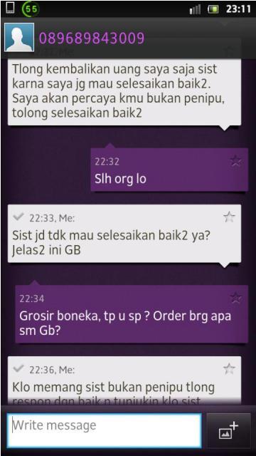 PENIPUAN ONLINE SHOP (TOLONG DI BANTU)