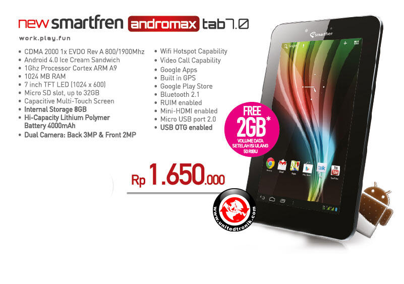 New Andromax Tab 7 Jelly Bean Murah Meriah