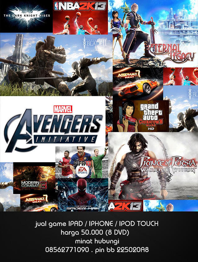 PAKET DVD GAME FOR IPAD / IPHONE / IPOD TOUCH HARGA 8DVD CUMA 50RIBU