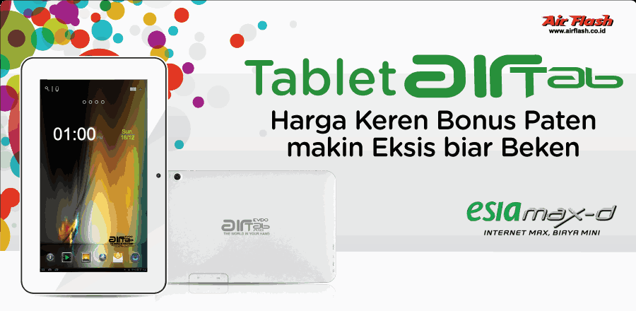 Air Tab A10 Evdo Bisa Tlp + SMS Bonus Perdana Esia Max-D Free Internet 3 Bulan