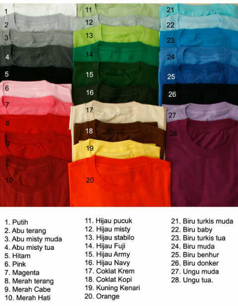 WTS Kaos Polos Bahan Cotton Combed 30s Adem,Harga Murah Kualitas No.1 Mampir Gan!!