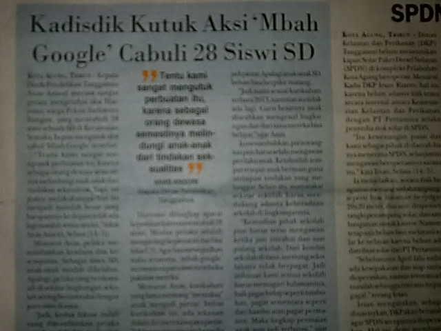 'Mbah Google' Cabuli 28 siswi SD