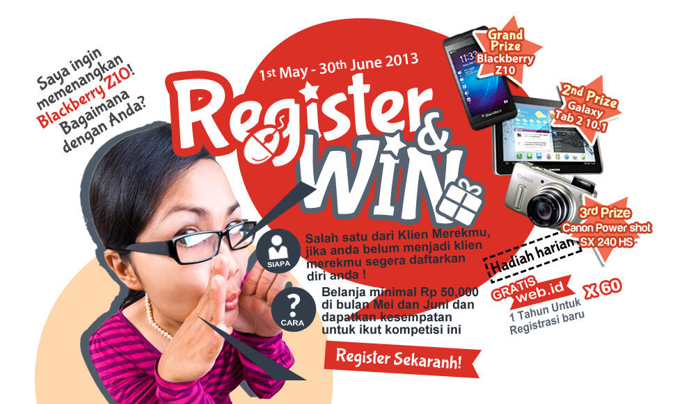 Kontes Register and Win Merekmu Berhadiah Gadget Menarik