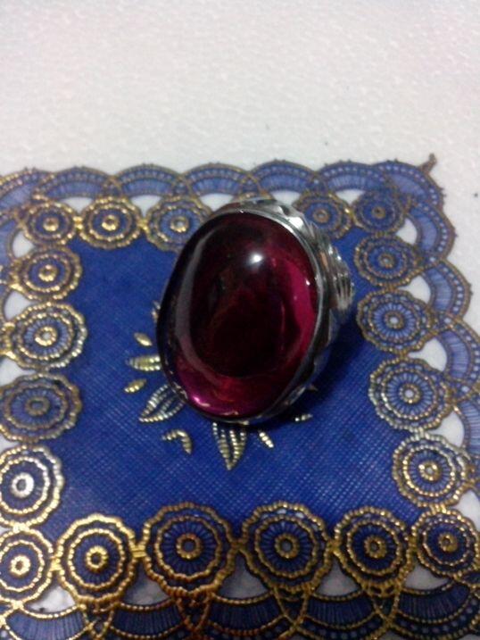 Cincin Batu Merah Siam Rose (fanta) Asli Isi Batu Berwarna Fanta (Rare Big Size)
