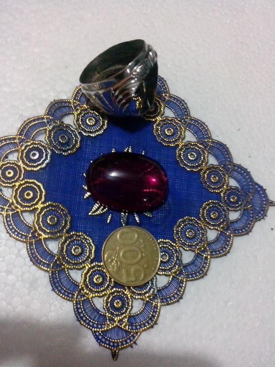 Cincin Batu Merah Siam Rose (fanta) Asli Isi Batu Berwarna Fanta (Rare Big Size)