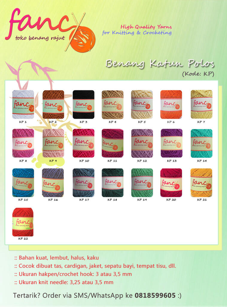 Dijual Benang Rajut Bahan Katun Big Ply Harga Murah, Stok Terbatas (Lokasi Surabaya)