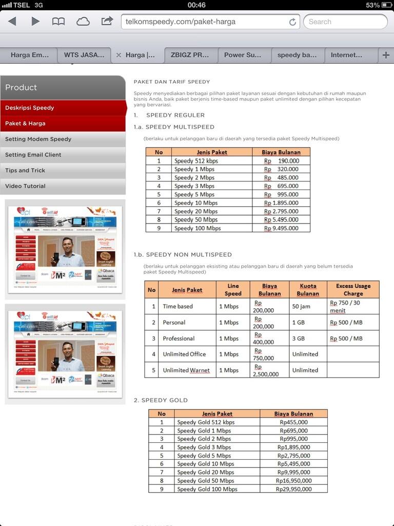 Paket dan Tarif Speedy 2013