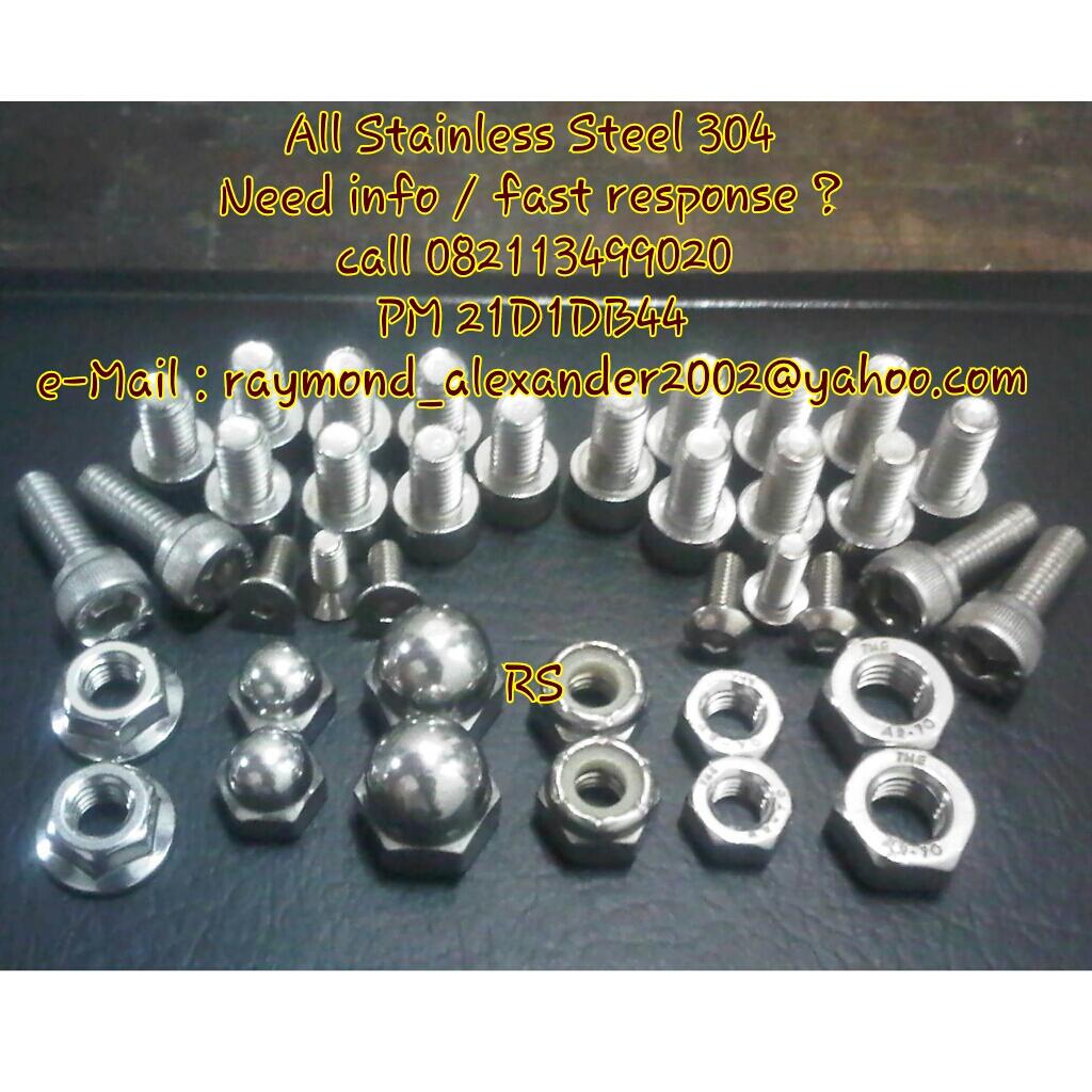 Terjual BAUT L STAINLESS STEEL FULLSET UNTUK BERBAGAI 