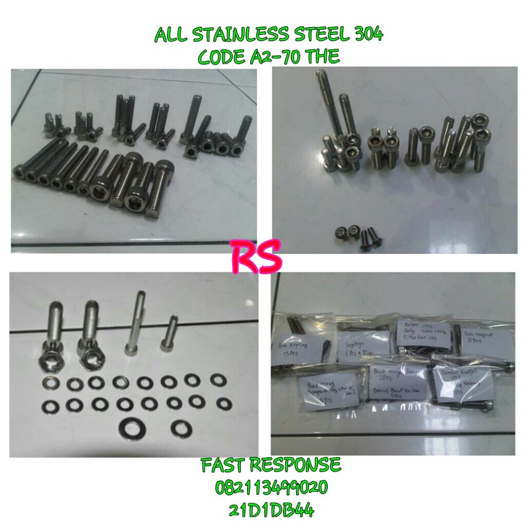 Jual BAUT L STAINLESS STEEL FULLSET UNTUK BERBAGAI JENIS MOTOR