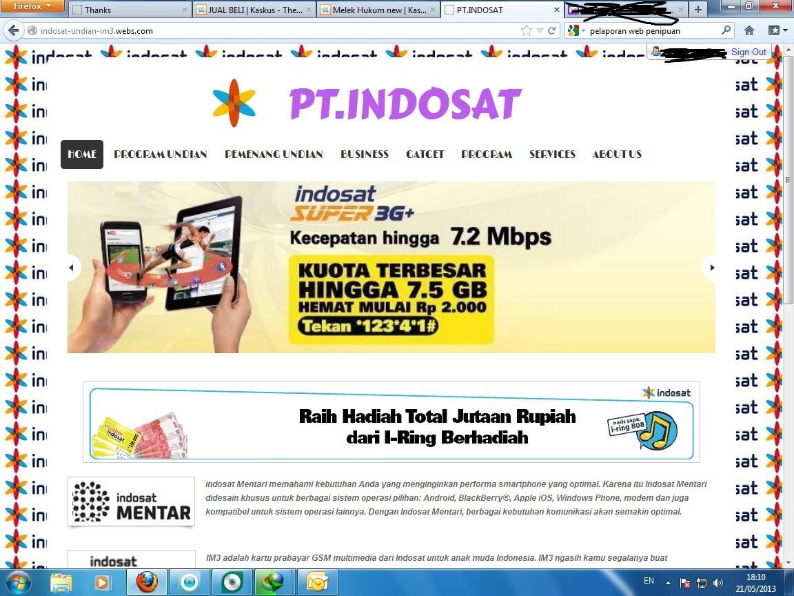 Pengaduan Penipuan SMS dan Web