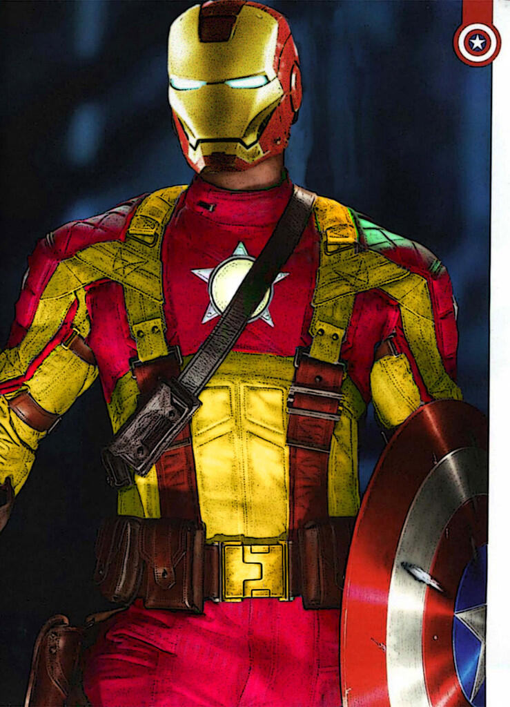 lupa bawa kostum perang iron man minjem kostum cadangan punya captain america gan
