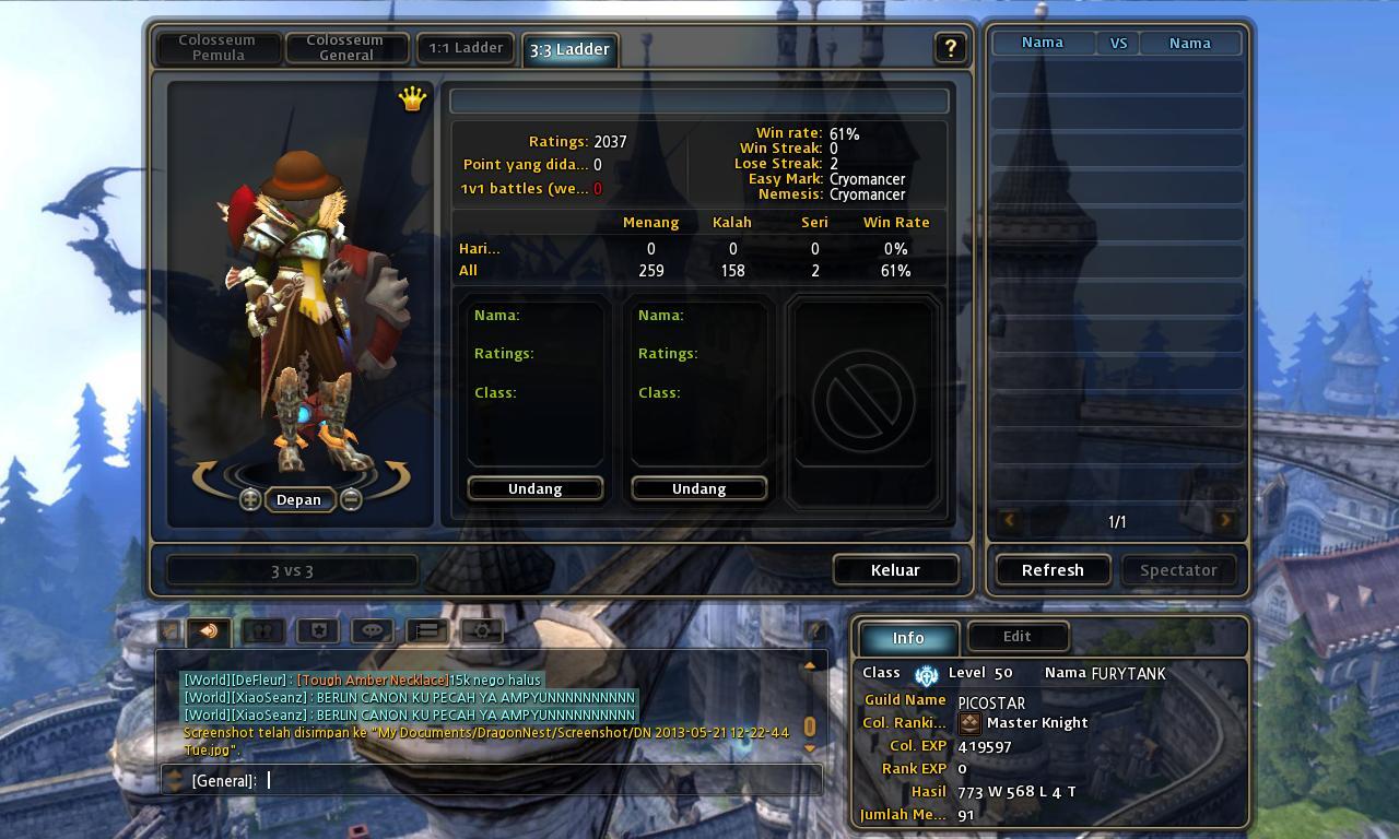 WTS CHAR DRAGON NEST SERVER ALTHEA JOB GUARDIAN LVL 50