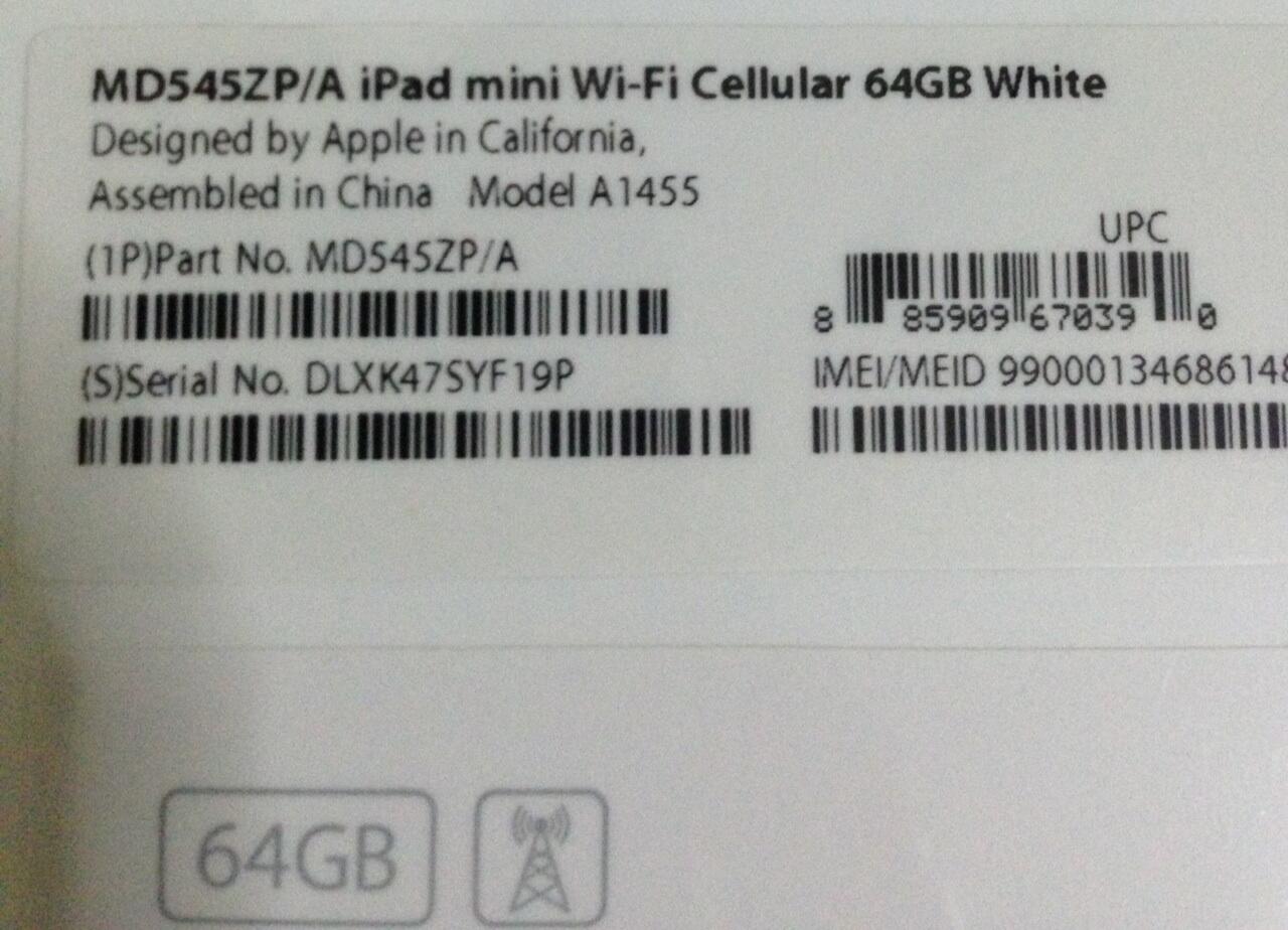 Ipad mini 64GB wifi celular