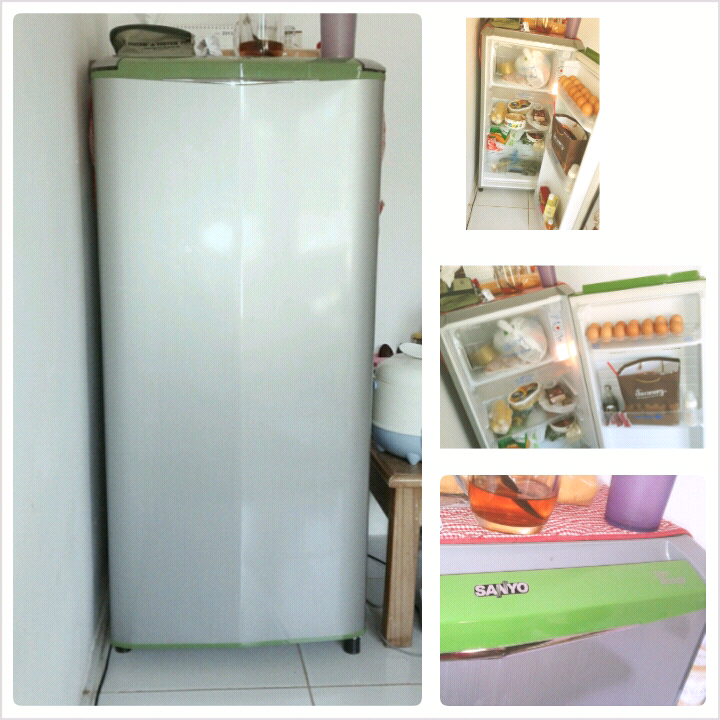 Kulkas Lemari Es Sanyo Slim Beauty Low Watt Second Murah masih Garansi