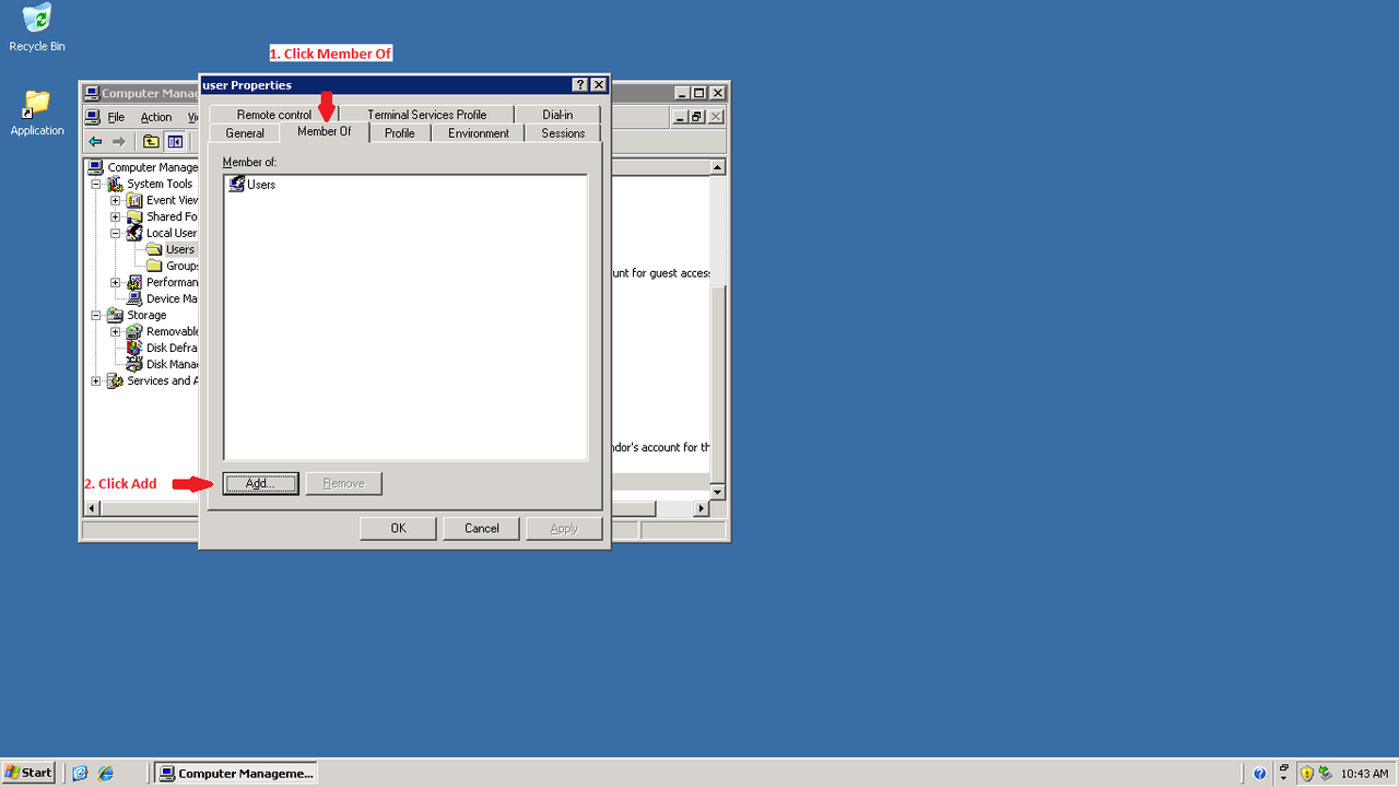 Create user pada windows server 2003