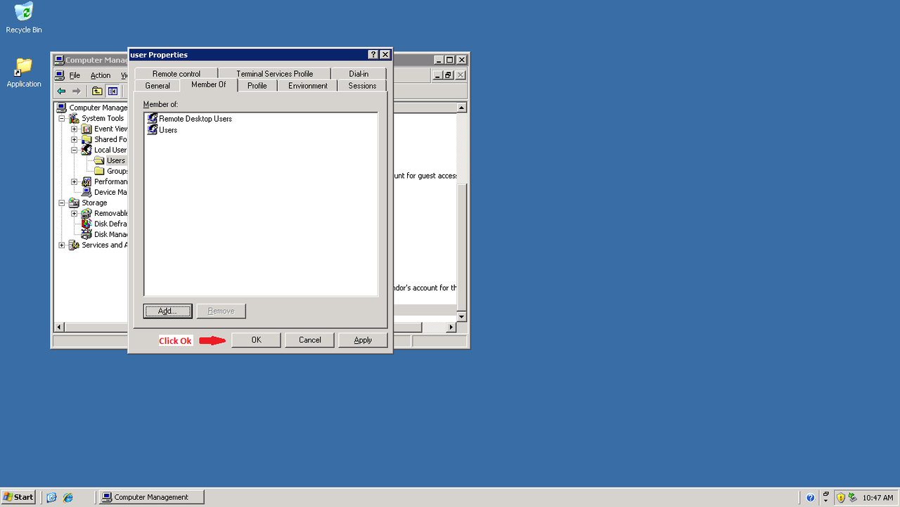 Create user pada windows server 2003