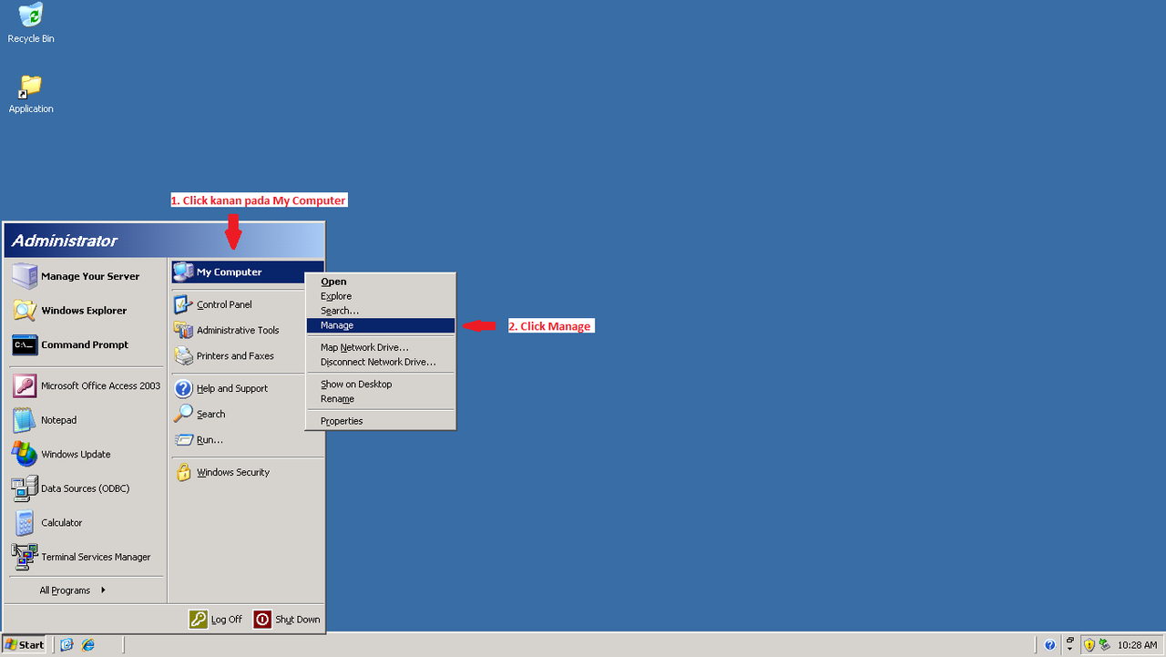 Create user pada windows server 2003