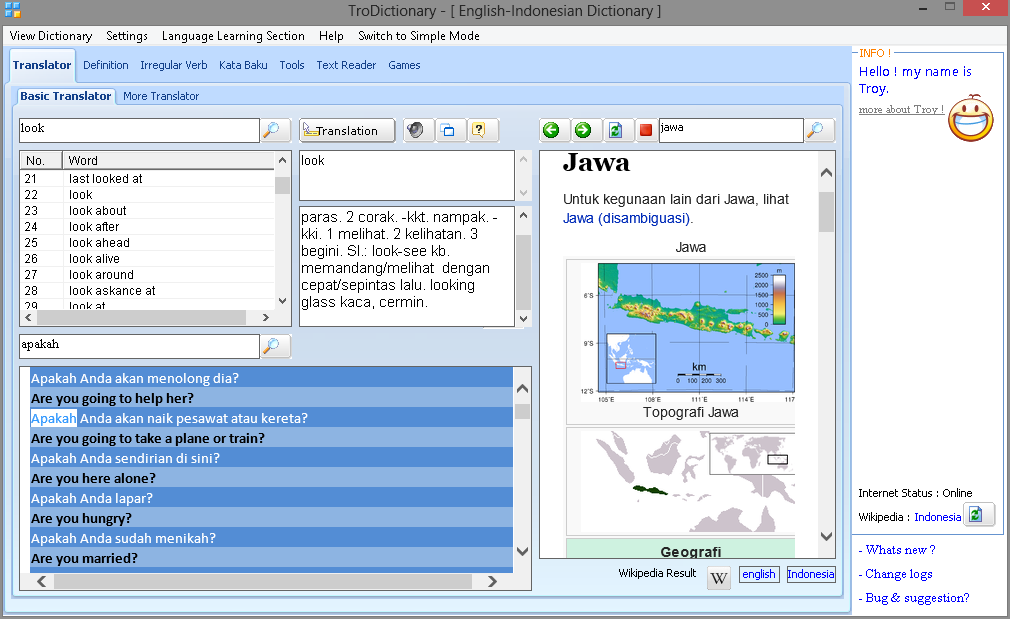 TroDictionary - Kamus Lengkap (Text2Speech, Irregular Verb, Idiom, Definition, dll)