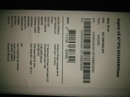 Acer V5-471PG-53334G50Ma