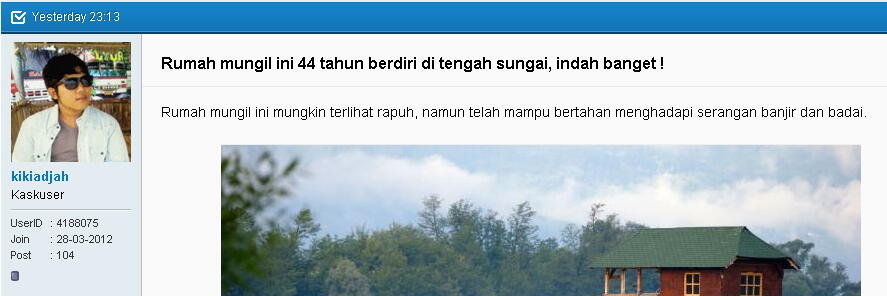 Rumah mungil ini 44 tahun berdiri di tengah sungai, indah banget !