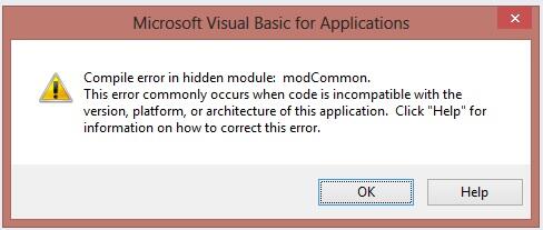 Tolooong: ada yang tau cara ngatasi &quot;compile error in hidden module: mod Common&quot; ???