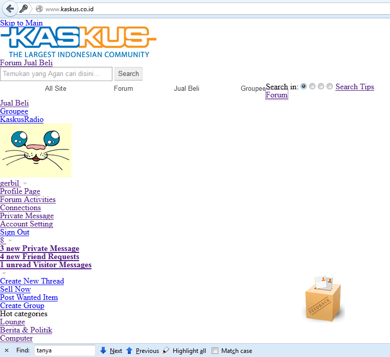 Tampilan kaskus di firefox berantakan