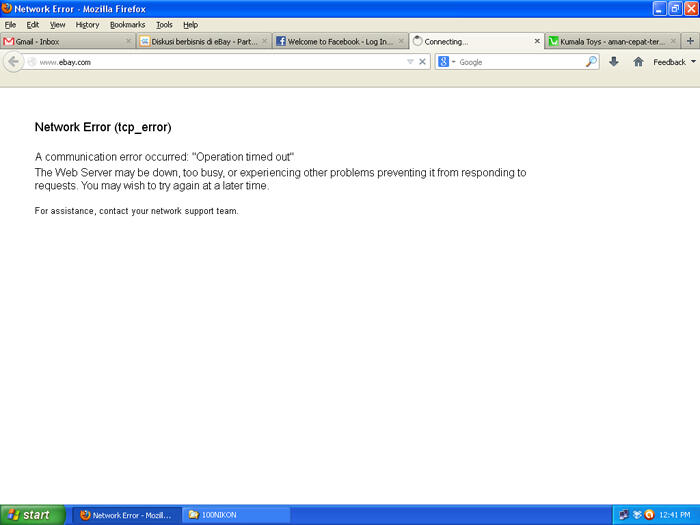 Gak bisa connect ke ebay