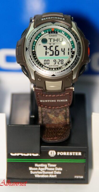 casio pathfinder moon phase hunting watch