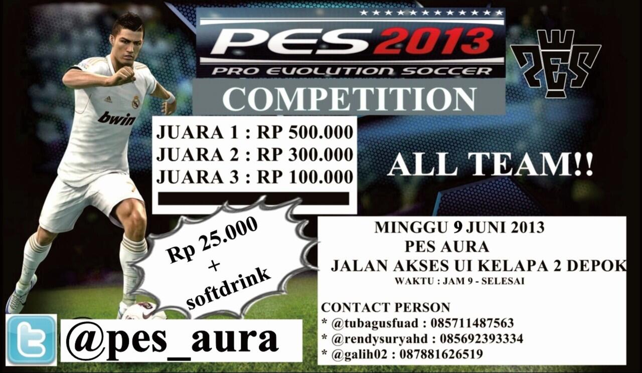 DIADAKAN KOMPETISI PES 2013 9 JUNI 2013 DI DEPOK ^^