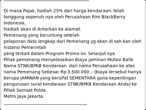 Modus Penipuan Mengatasnamakan RIM Blackberry Indonesia