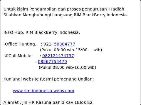 Modus Penipuan Mengatasnamakan RIM Blackberry Indonesia