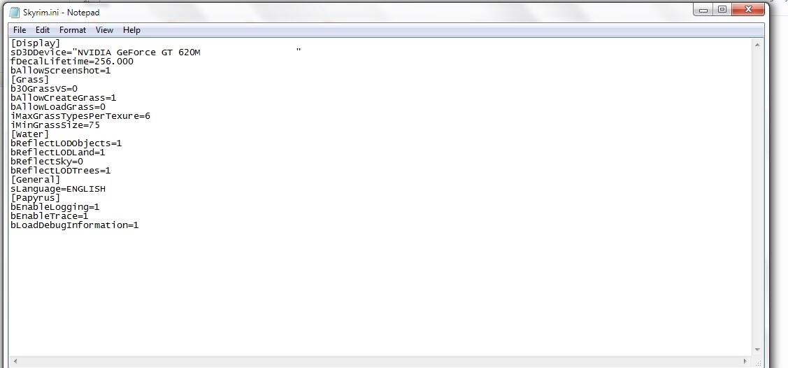 Skyrim ini file. Skyrim ini file