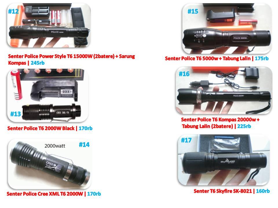 senter police,LED,cree,polisi,swat 5000,15000,20000 watt,T6,zoom,mini,lentera,xml