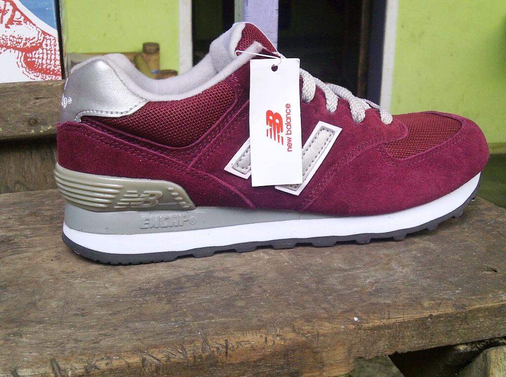new balance 574 encap merah maroon
