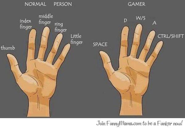 Beda jari gamers sama orang normal