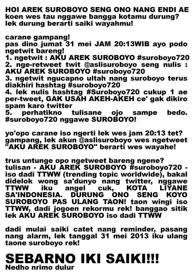 Selamat Ulang Tahun Surabaya ke 720
