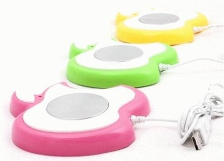 PENGHANGAT MINUMAN UNYU BENTUK APEL DENGAN KABEL USB