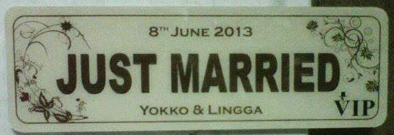 Jual Plat Acecoris untuk Mobil Pengantin