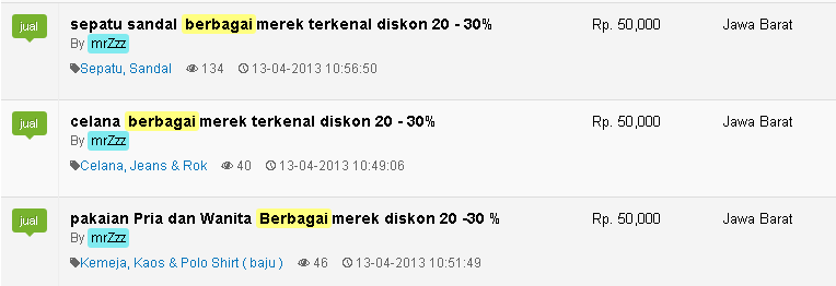 Kebiasaan buruk lapak FJB yg tidak informatif