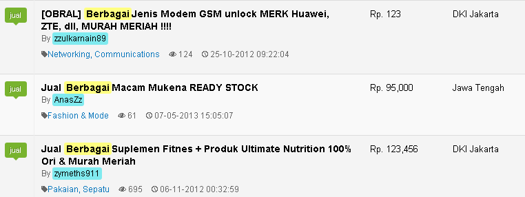 Kebiasaan buruk lapak FJB yg tidak informatif