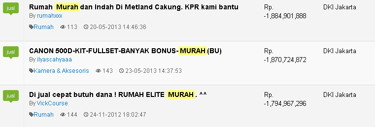 Kebiasaan buruk lapak FJB yg tidak informatif