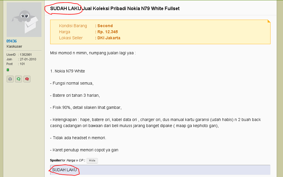 Kebiasaan buruk lapak FJB yg tidak informatif